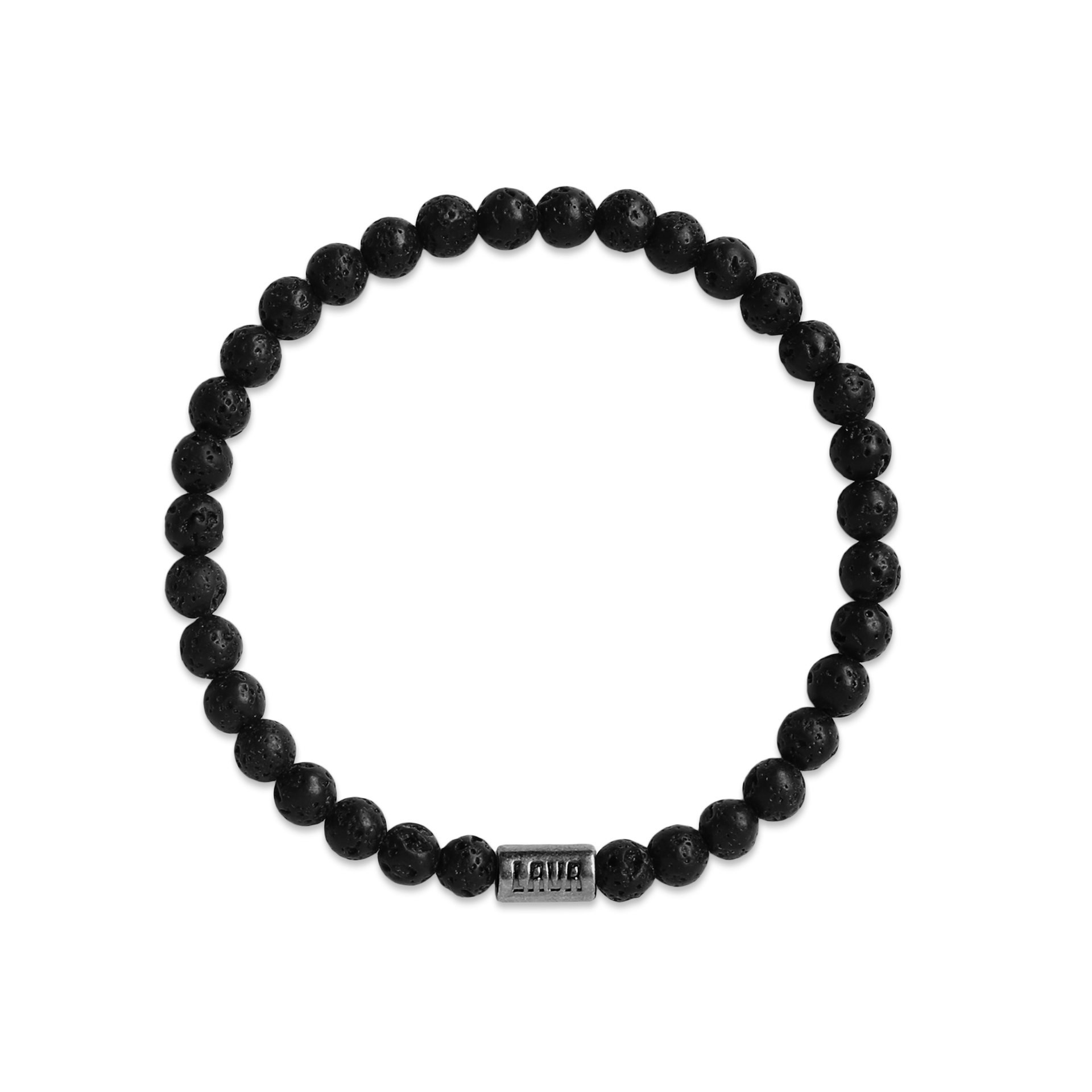 Black Lava Stretch Bracelet - BLV-EL6MP