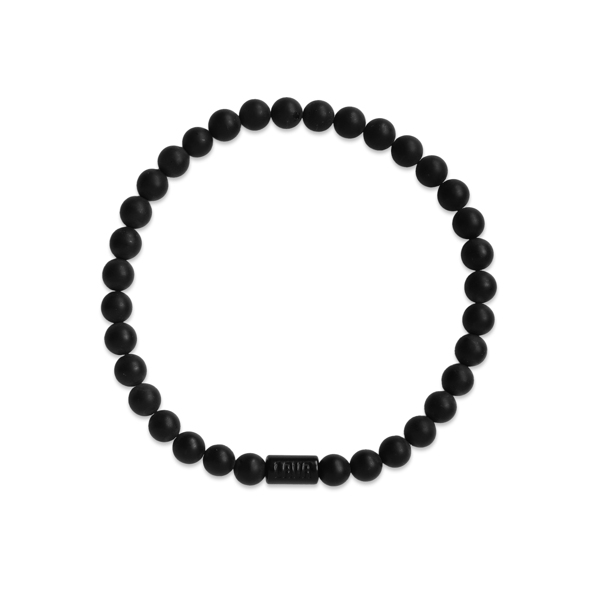 Black Matte Onyx Stretch Bracelet - BON-EL6MP