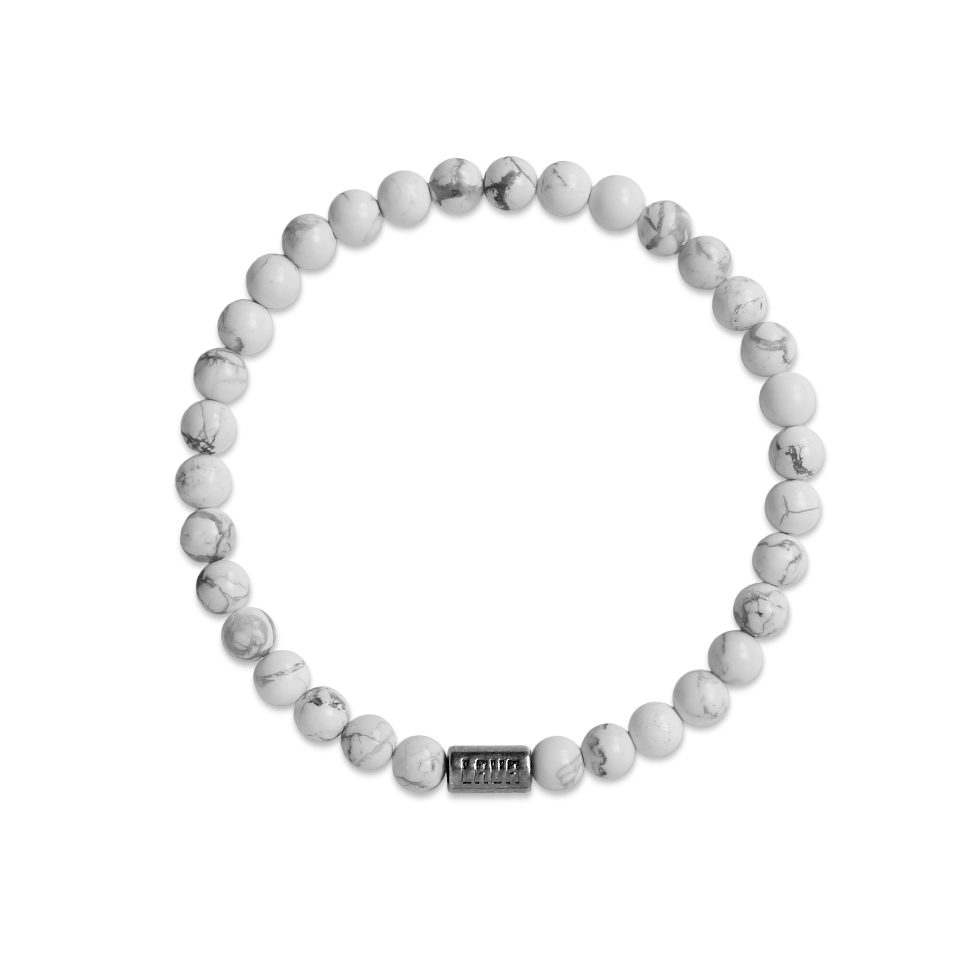 White Howlite Stretch Bracelet - HOW-EL6MP