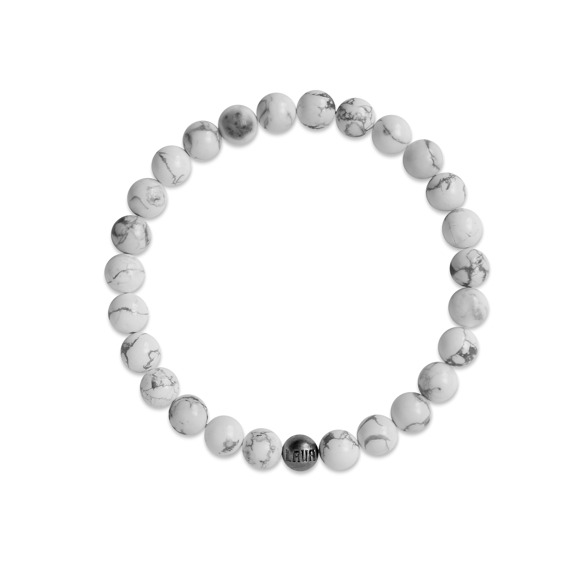 White Howlite Stretch Bracelet - HOW-EL8MP