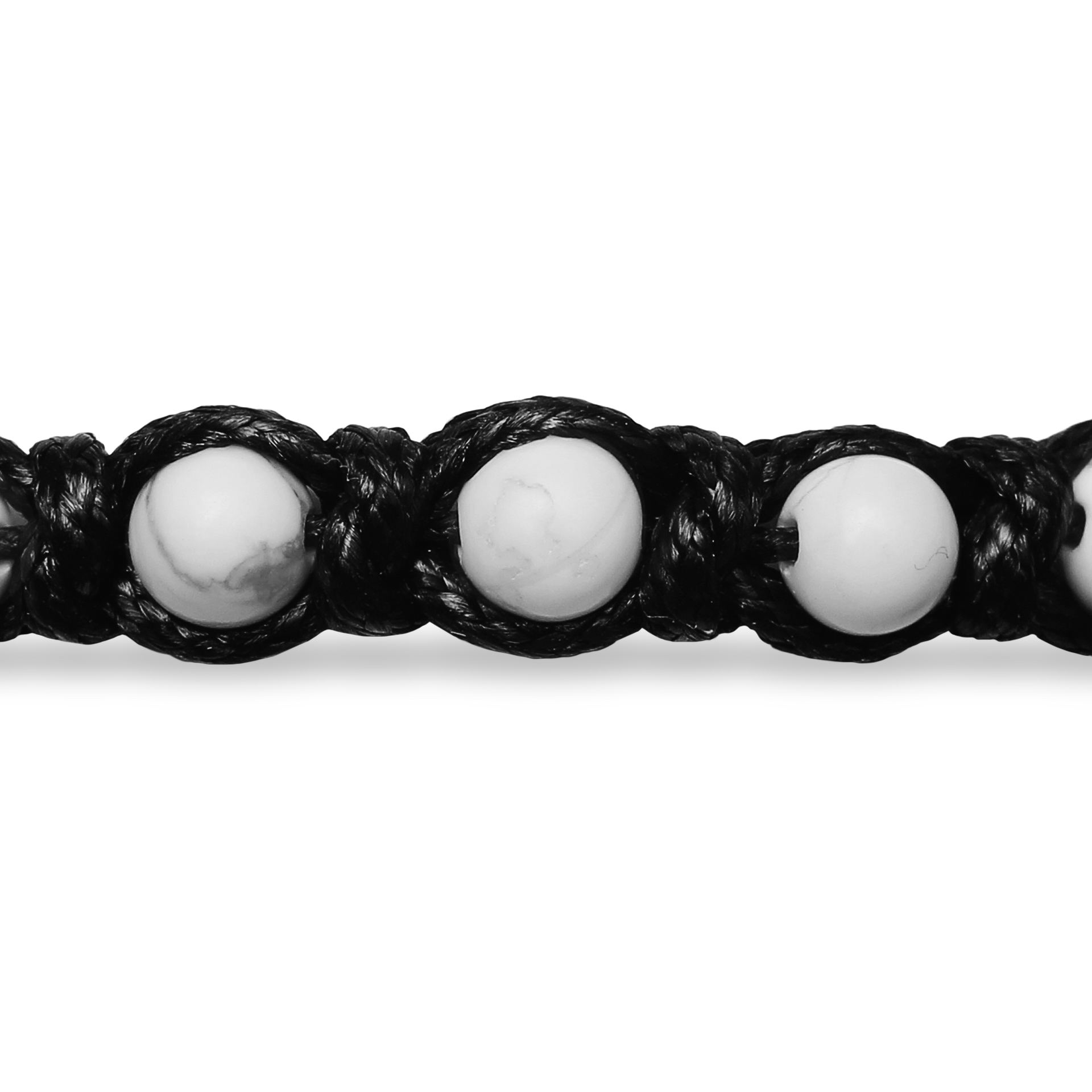 White Howlite Braided Pull String Bracelet - HOW-STR7