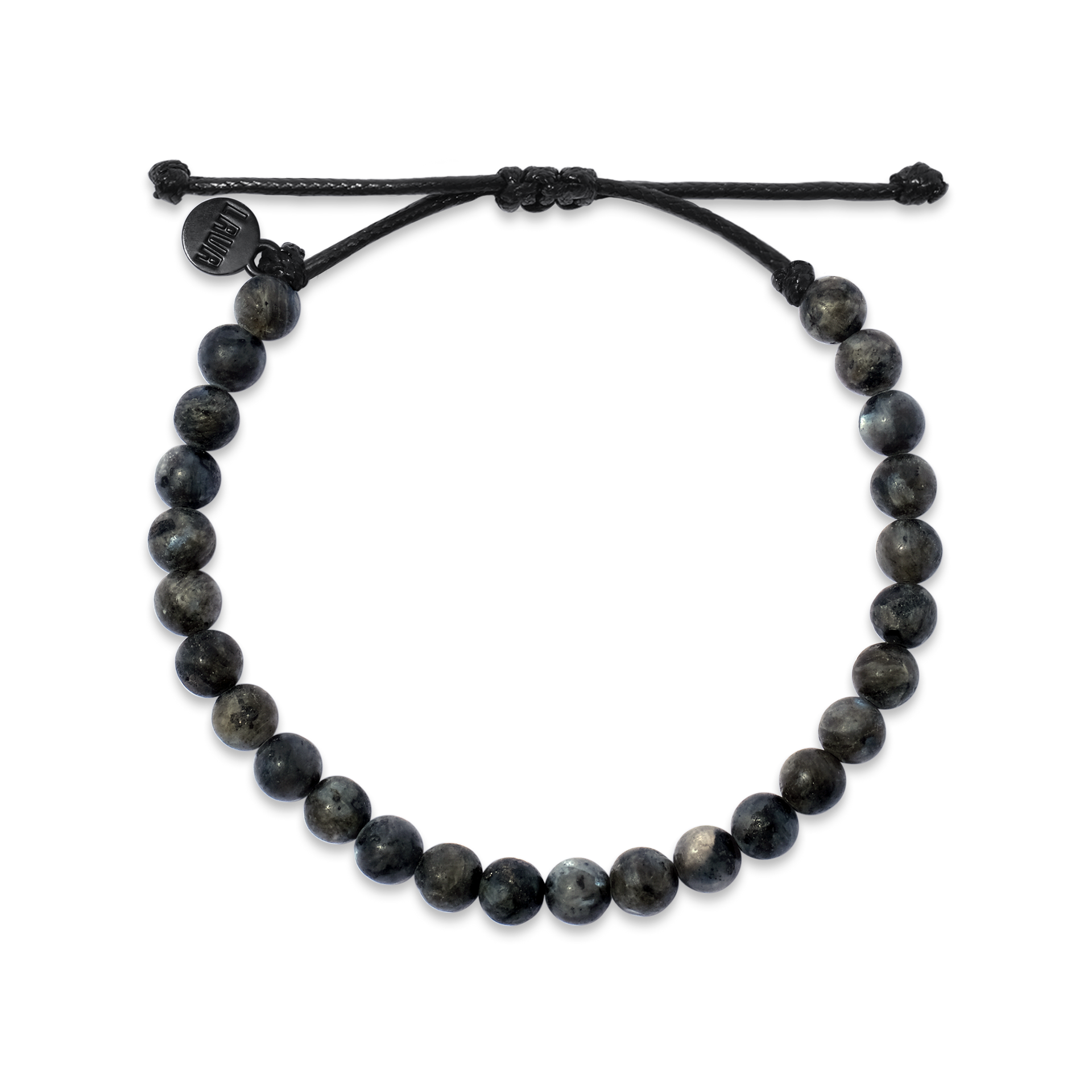 Gray Matte Labradorite Adjustable Pull Bracelet - LAB-6MM